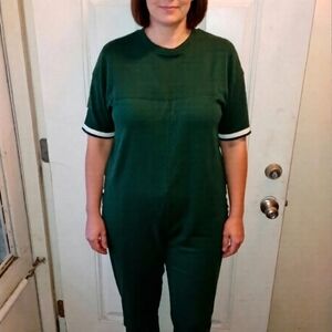 Green Short Sleeve Jumpsuit